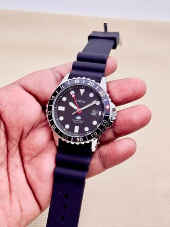Fossil Rubber Strap Black Dail
