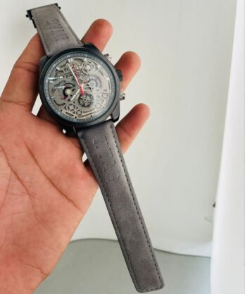 Tagheuer Grey Leather Strap Watch