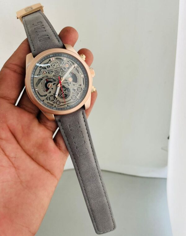 Tagheuer Grey Leather Strap Watch