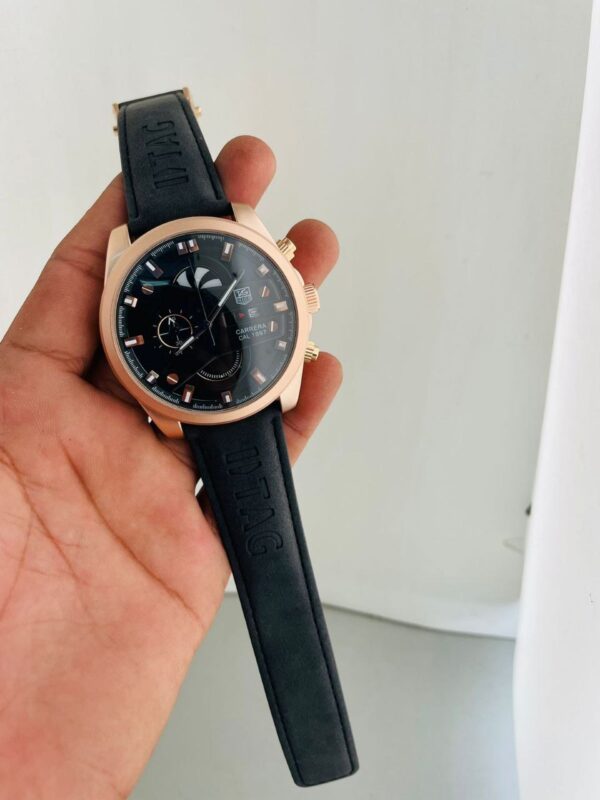 Tagheuer Black Leather Strap Watch