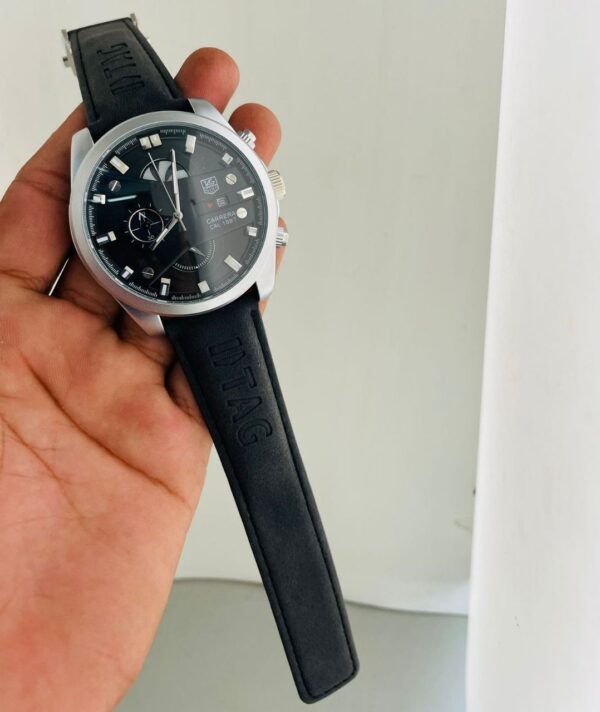 Tagheuer Black Leather Strap Watch