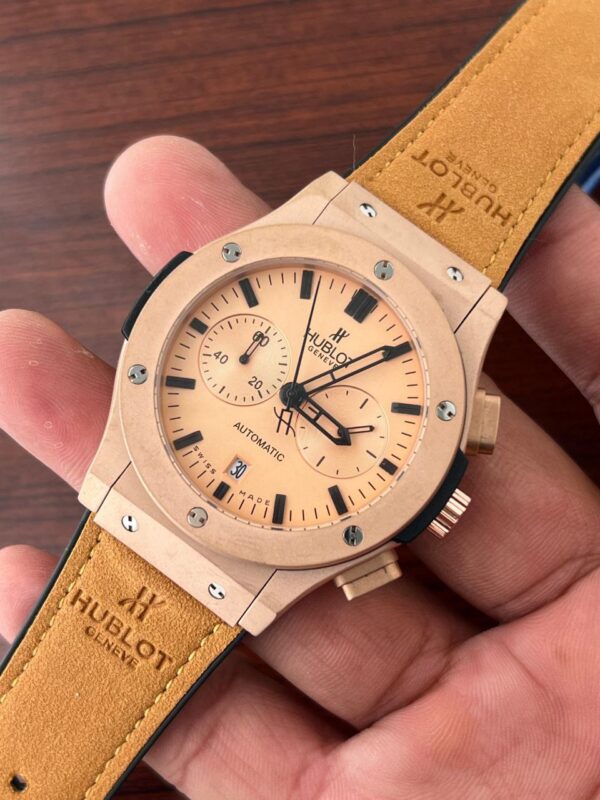 Hublot Swiss Tan Rubber Strap Watch