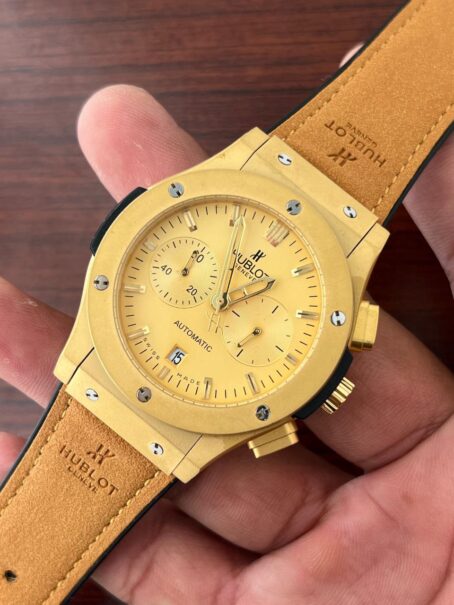 Hublot Swiss Tan Rubber Strap Watch