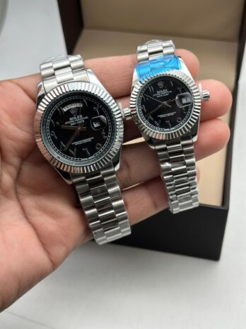 Rolex Day-Date Steel Couple Watch