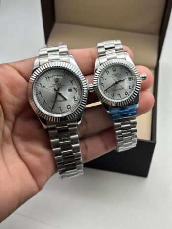 Rolex Day-Date Steel Couple Watch