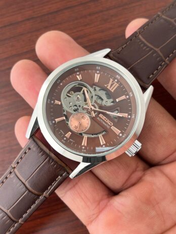 Seiko Brown Leather Automatic Watch