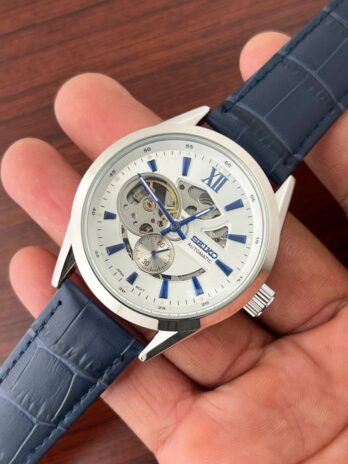 Seiko Blue Leather Automatic Watch