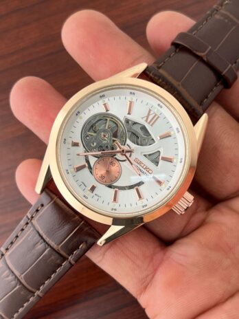 Seiko Brown Leather Automatic Watch