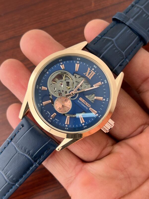 Seiko Blue Leather Automatic Watch