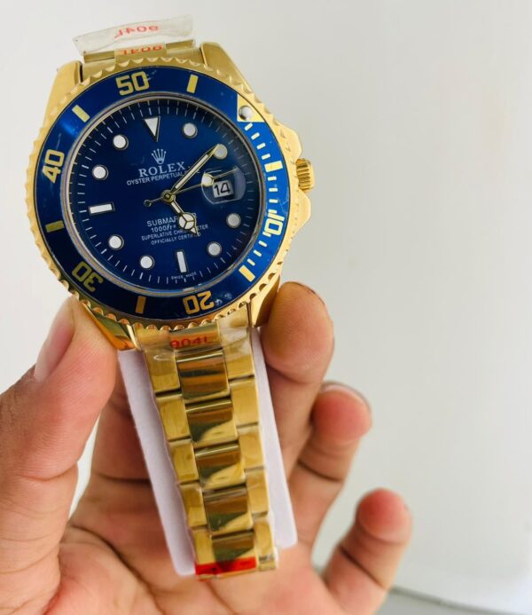 Rolex Swiss Submariner Golden Automatic Watch 9